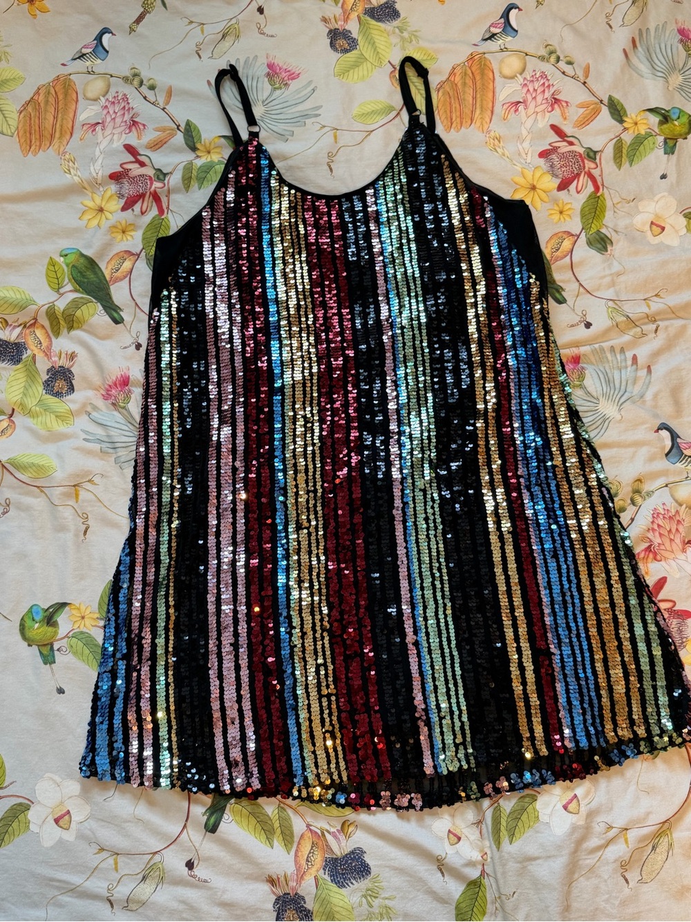 Torrid Rainbow Multicolor Sequin Stripe Mini Dress Size 2 - Picture 2 of 4